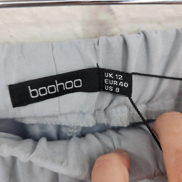 BOOHOO Greyish Novea Soft Touch Woven Utility Joggers Pants Size US 8 - Picture 10 of 15